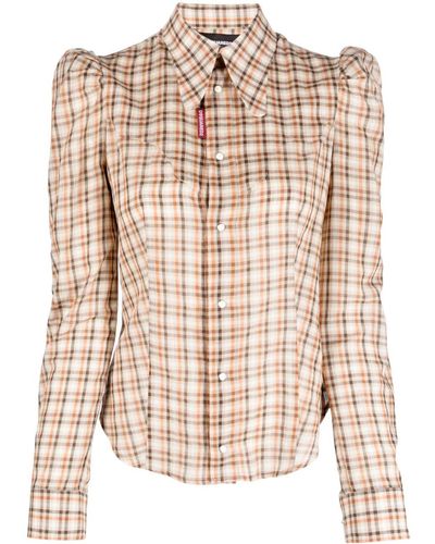 DSquared² Plaid-pattern Long-sleeve Shirt - Pink