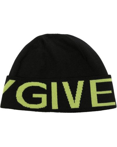 Givenchy Intarsien-Mütze mit Logo - Grün