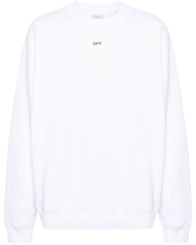Off-White c/o Virgil Abloh Embroidered-logo Cotton Sweatshirt - White