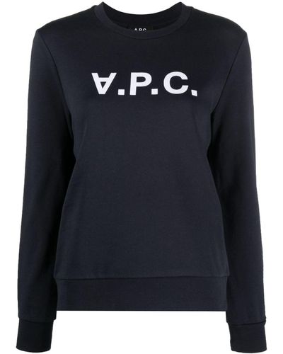 A.P.C. Viva Logo-flocked Sweatshirt - Black