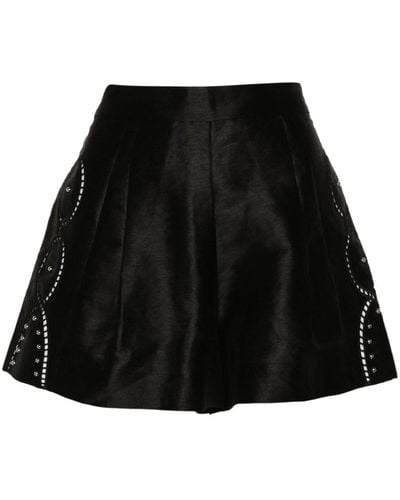 Maje Stud-embellished High-waist Shorts - Black