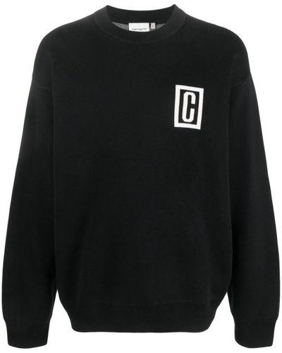 Carhartt Built Jacquard-motif Cotton Sweater - Black