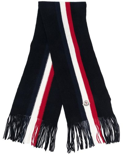 Moncler Navy Striped Scarf - Blue