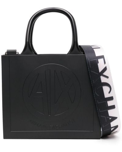 Armani Exchange Logo-embossed Tote Bag - Black