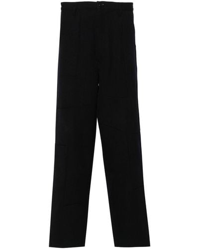 Comme des Garçons Paneled Wool Tapered-trousers - Black