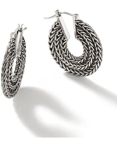 John Hardy Classic Chain Hoop Earrings - Metallic