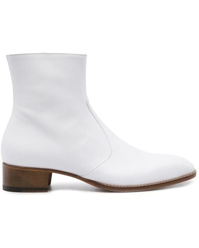 SCAROSSO X Warren Alfie Baker Leather Boots - White
