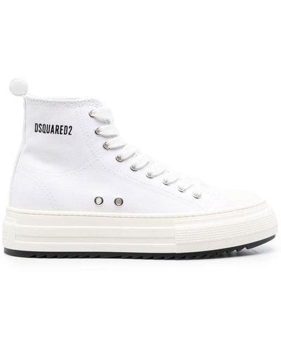 DSquared² High-Top-Sneakers mit Plateau - Weiß