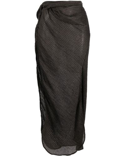 LeKasha Maydum Wrapped Cover-up Skirt - Natural