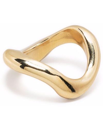 Beatriz Palacios Large Gold-plated Wave Ring - Metallic