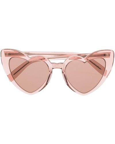 Saint Laurent Loulou Heart-frame Sunglasses - Pink