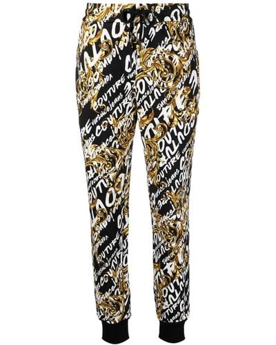 Versace Jeans Couture Pantalon de jogging à motif monogrammé - Noir