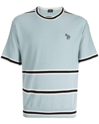 Paul Smith T-shirt Zebra à rayures - Bleu