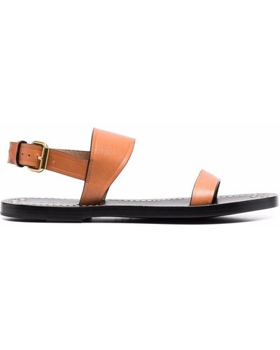 Isabel Marant Stud Detail Leather Sandals - Brown