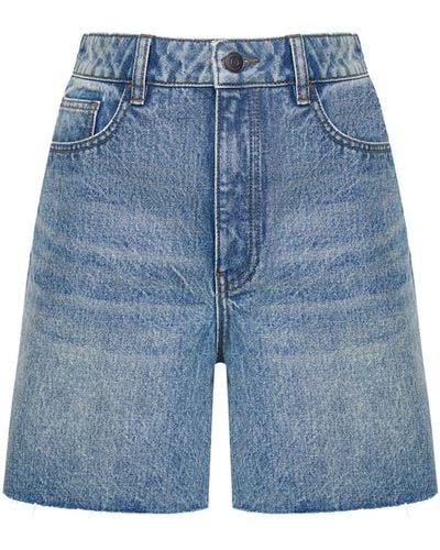 12 STOREEZ Hoch sitzende Jeans-Shorts - Blau