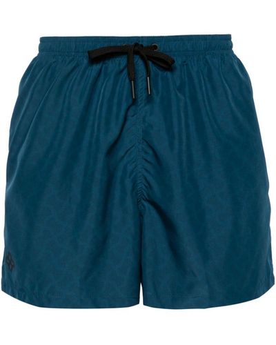 Tagliatore Abstract-print Swim Shorts - Blue