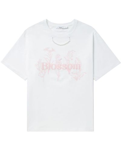 B+ AB T-shirt con stampa e decorazione - Bianco