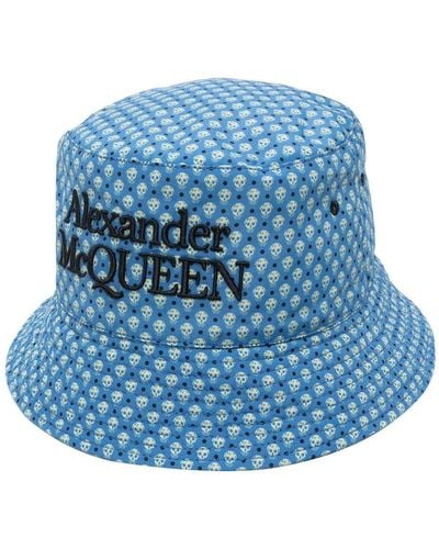 Alexander McQueen Sombrero de pescador con estampado Skull - Azul