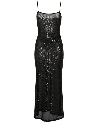 Musier Paris Sequin-embellished Maxi Dress - Black