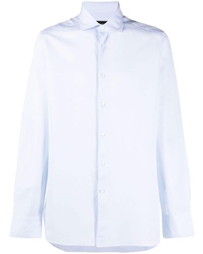 Zegna Long-sleeve Cotton-blend Shirt - White