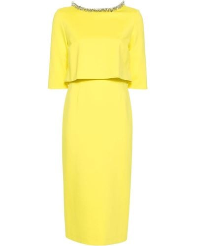 Dorothee Schumacher Layered Gem-embellished Midi Dress - Yellow