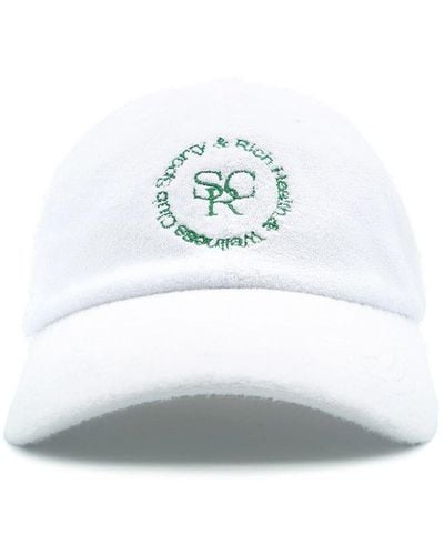 Sporty & Rich Logo-embroidered Cotton Cap - Gray