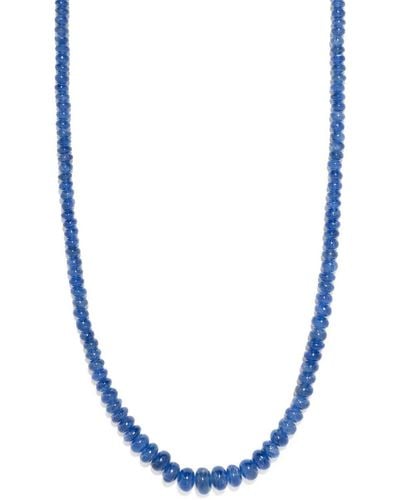 Azlee 18kt Geelgouden Rich Halsketting Met Saffier - Blauw