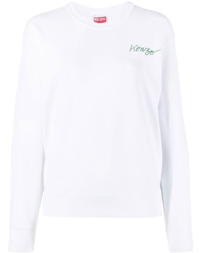 KENZO Sweatshirt mit Mohn-Print - Weiß