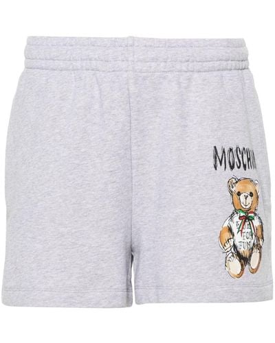 Moschino Teddy Bear-print Cotton Shorts - White