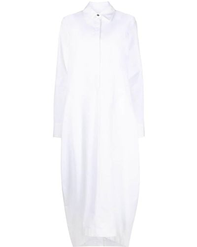 Jil Sander Robe-chemise longue ample - Blanc