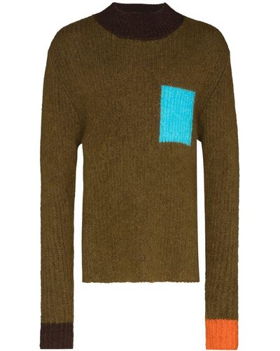 Jacquemus Sweater Met Colourblocking - Groen