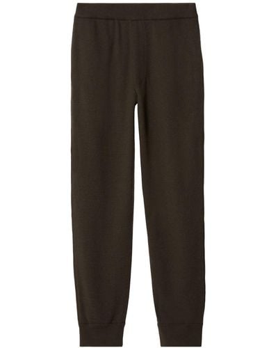 Burberry Pantalon de jogging en laine à logo imprimé - Noir