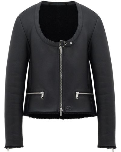 Courreges Giacca Holistic in shearling - Nero