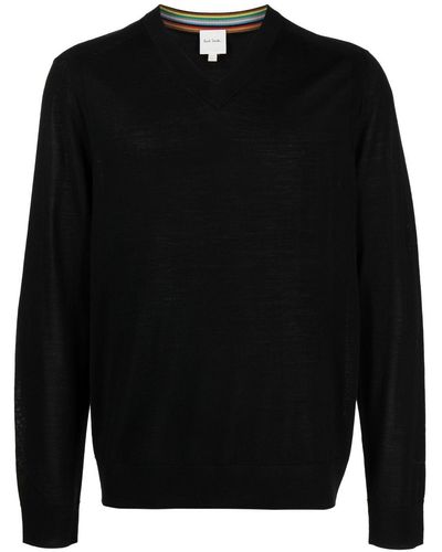 Paul Smith Knitted V-neck Sweater - Black