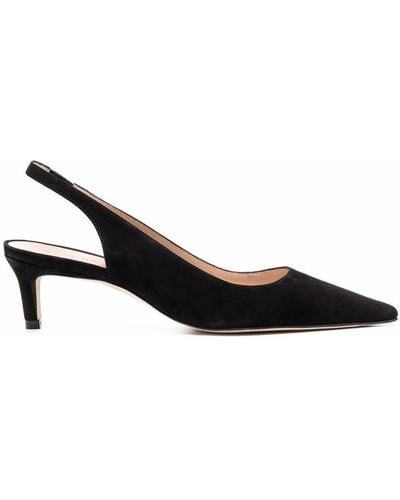 Stuart Weitzman Stuart 60mm Slingback Pointed-toe Court Shoes - Black