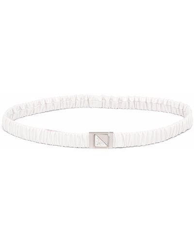 Prada Triangle Logo Elasticated Belt - White