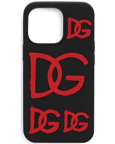Dolce & Gabbana Coque d'iPhone 13 Pro à logo embossé - Rouge