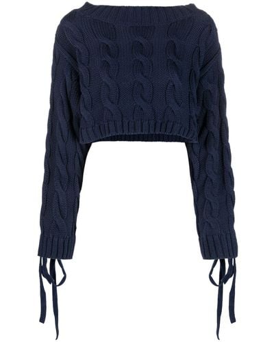 KENZO Cropped Knitted Top - Blue
