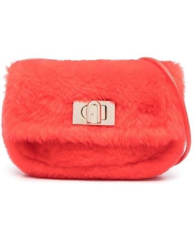 Furla Faux-fur Crossbody Bag - Red