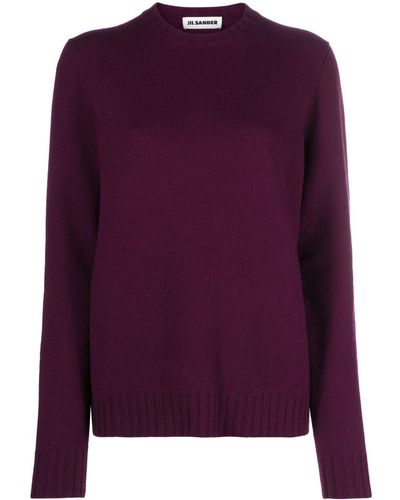 Jil Sander Crew-neck Wool Sweater - Purple