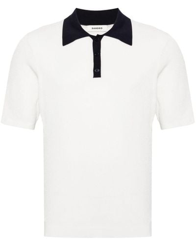 Sandro Short-sleeve Knitted Polo Shirt - White