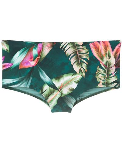 Lygia & Nanny Copacabana Botanical-print Swimming Trunks - Green