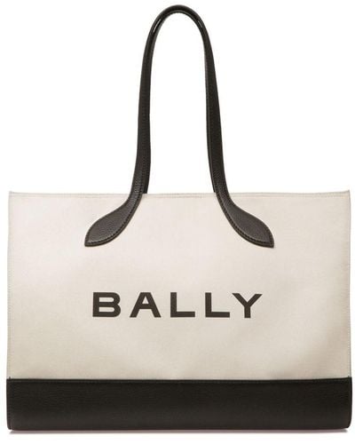 Bally Bar Logo-print Tote Bag - Natural
