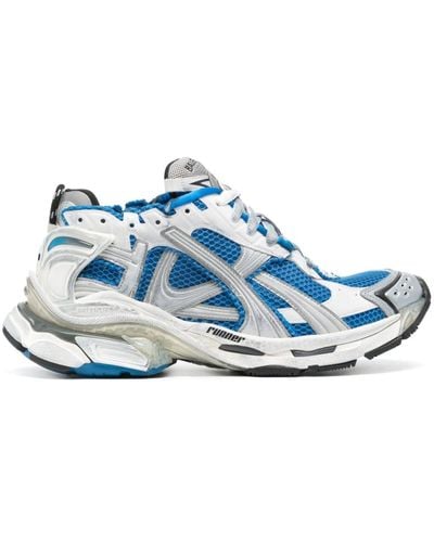Balenciaga Runner Paneled Sneakers - Blue