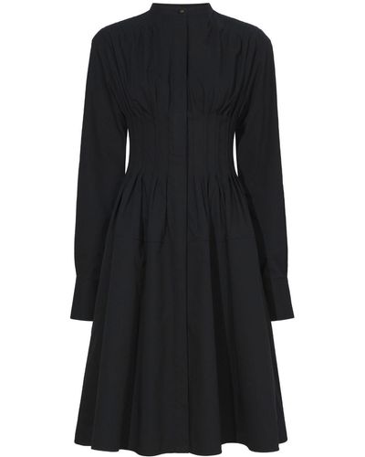 Proenza Schouler Pleated Poplin Shirtdress - Black