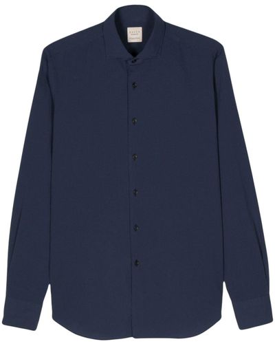 Xacus Seersucker Cotton Shirt - Blue