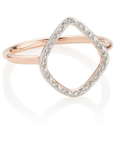 Monica Vinader 'RP Riva' Ring mit Diamanten - Pink