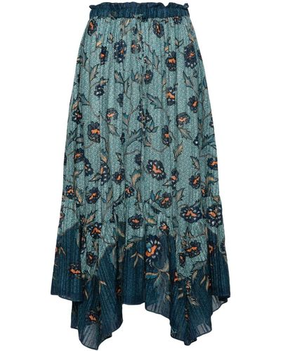 Ulla Johnson Midi-jurk Met Bloemenprint - Blauw