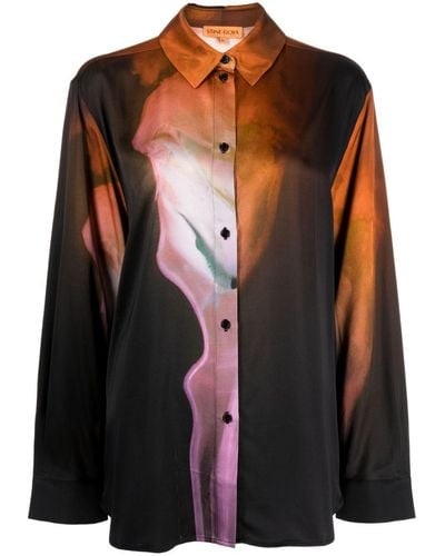 Stine Goya Camisa Sophia con estampado abstracto - Negro