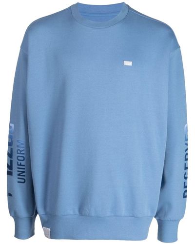 Izzue Logo-print Crew-neck Sweatshirt - Blue